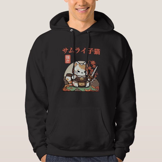 Moletom Fun and Quirky Samurai Cat Graphic for Little Adve (Frente)