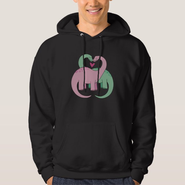 Moletom Fun colourful dinosaur with hearts for men women c (Frente)