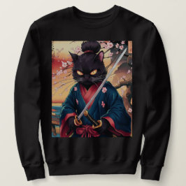 Moletom Funny Black Cat Samurai 