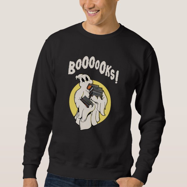 Moletom Funny Bookworm Ghost Halloween Costume Boooooks (Frente)