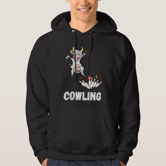 Moletom Funny Bowling Strike Bowling Pin Cow Bowler Bowlin (Frente)