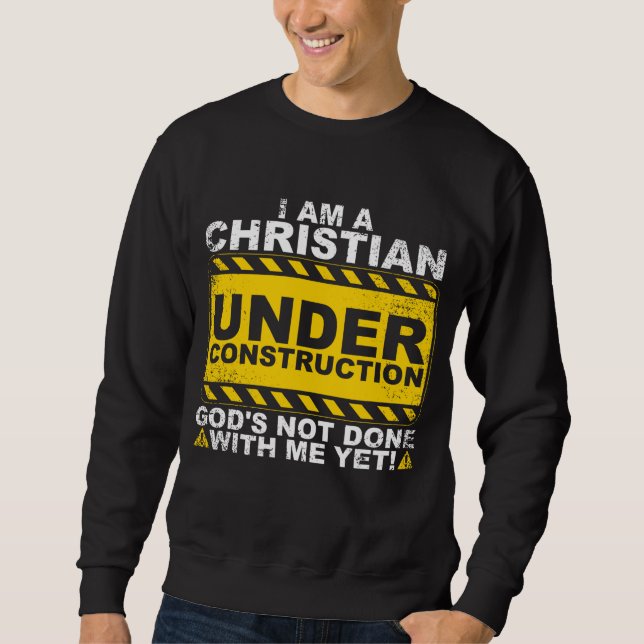 Moletom Funny Christian Sob Construção Presente Católico M (Frente)