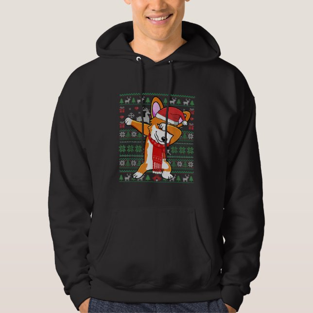 Moletom Funny Dabbing Corgi Ugly Xmas Sweet Christmas Co (Frente)