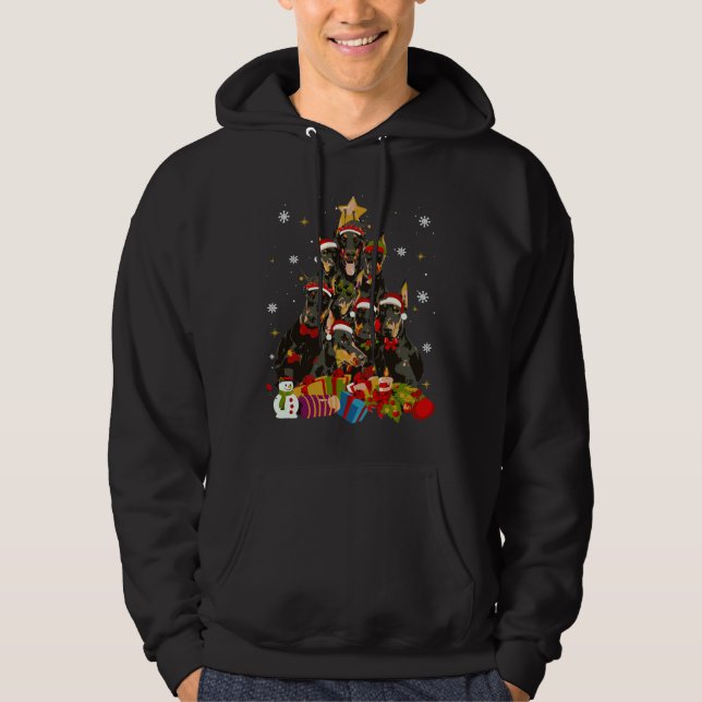 Moletom Funny Doberman Christmas Tree Xmas  316 (Frente)