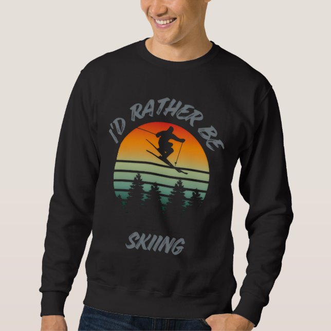 Moletom Funny Id Rather Be Skiing Freestyle Graphic (Frente)