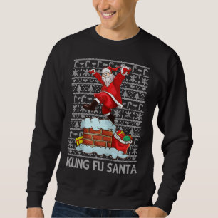 Moletom Funny Kung Fu Santa Claus Chimney Ugly Christmas S
