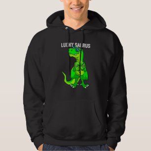 Moletom Funny Lucky Saurus Dinosaur Irish Shamrock Rua Pat