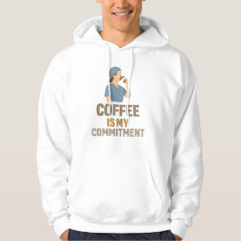 Moletom Funny Nurse Hoodie – Coffee Is My Commitment 
