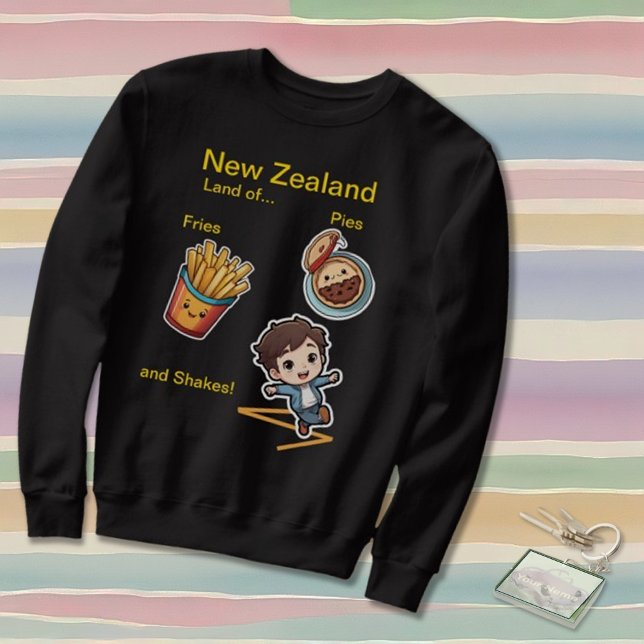 Moletom Funny NZ Land of Pies Fries & Shakes (Criador carregado)