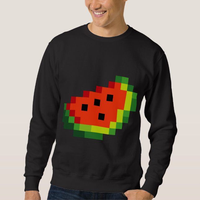 Moletom Funny Pixel Watermelon - Retro 8 - Jogo Arcade Bit (Frente)