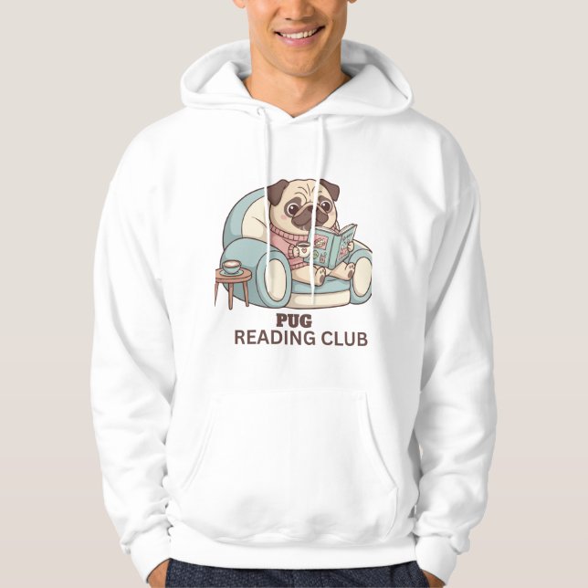 Moletom Funny Pug Reading Prose & Paws (Frente)