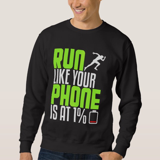 Moletom Funny Runner Como Telefone Na Meia Maratona G (Frente)