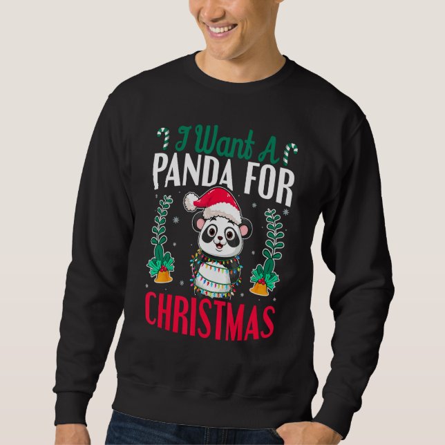 Moletom Funny Santa Panda Lover - I Want A Panda For Chris (Frente)