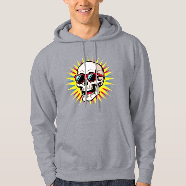 Moletom **Funny Skull With Sunglasses – Cartoon Laughing S (Frente)