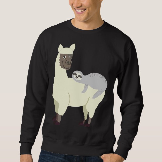 Moletom Funny Sloth Riding Llama Trendy Alpaca (Frente)