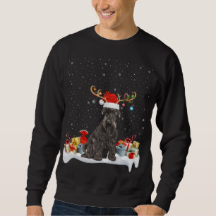 Moletom Funny Xmas Lighting Reindeer Santa Hat Schnauzer C