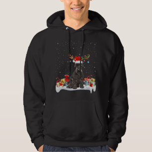 Moletom Funny Xmas Lighting Reindeer Santa Hat Schnauzer C