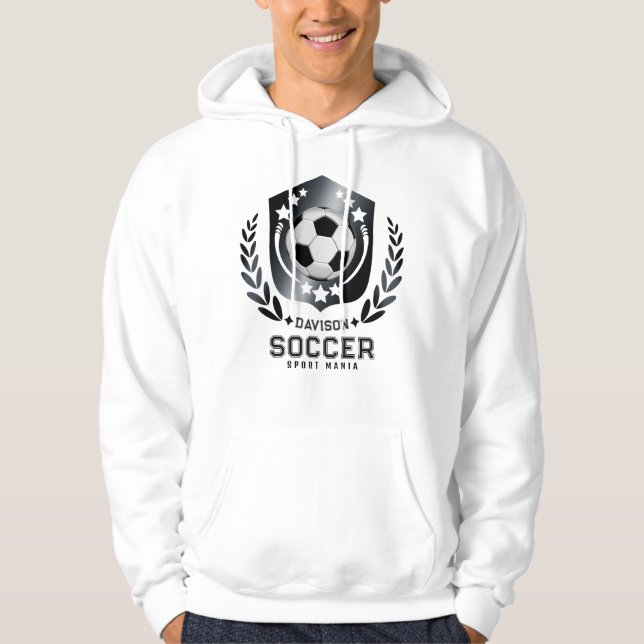 Moletom Futebol Clássico Preto Branco (Frente)