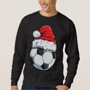 Moletom Futebol de Natal Ball Santa Hat Esportes Engraçado