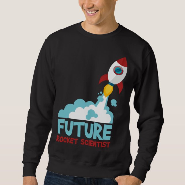 Moletom Future Scientist Science Rocket Ship Kids  Astrona (Frente)