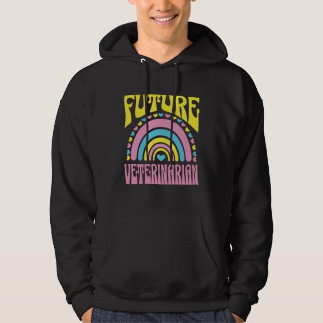 Moletom Future Veterinarian Bright Retro Rainbow Veterinar (Frente)