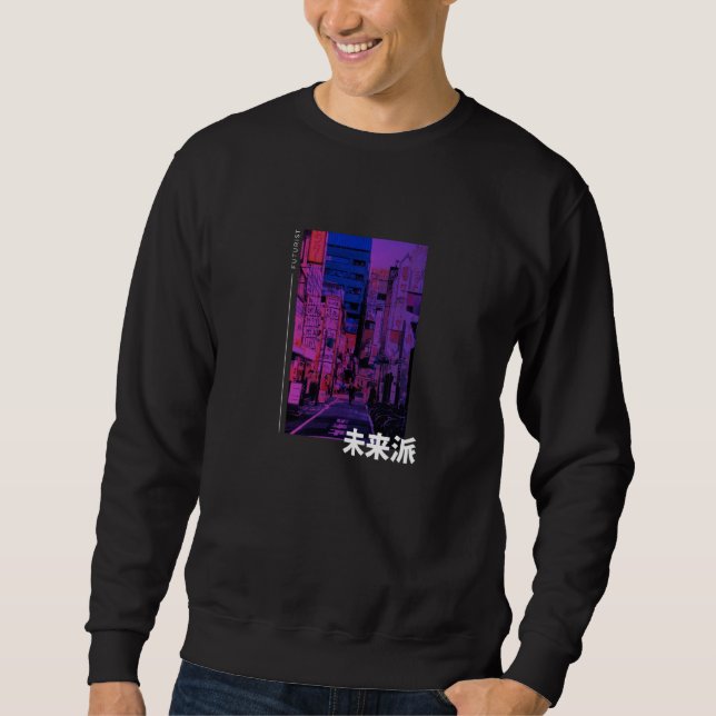Moletom Futurista Vaporwave Japonês Cartas Kanji (Frente)