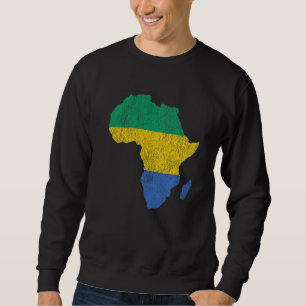 Moletom Gabão Flag Africa Continente Silhouette Gift para 
