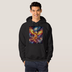 Moletom Galáctico Fire Phoenix Hoodie T-Shirt Design.