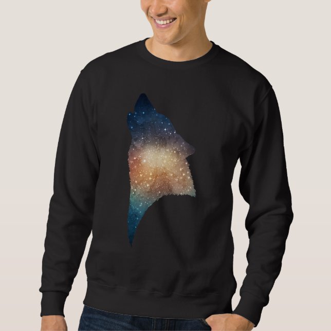 Moletom Galaxy Wolf Legal Trippy Shimmer Space (Frente)