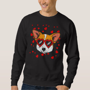 Moletom Galês Corgi Rosto Óculos Cardíacos Cachorro