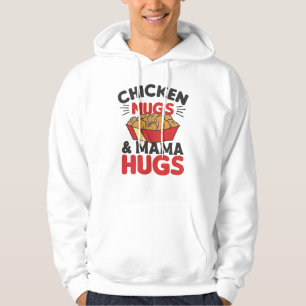 Moletom Galinhas Nugs E Mamãe Abraçam Nuggets De Comida En