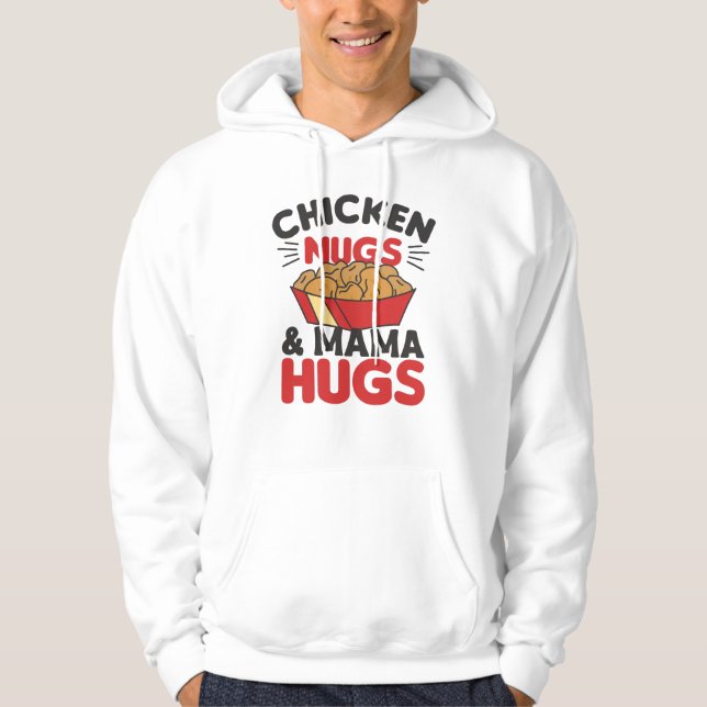 Moletom Galinhas Nugs E Mamãe Abraçam Nuggets De Comida En (Frente)