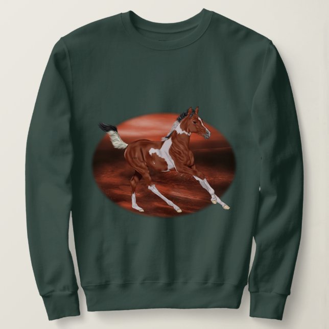 Moletom Galloping Bay e White Paint Horse (Frente do Design)