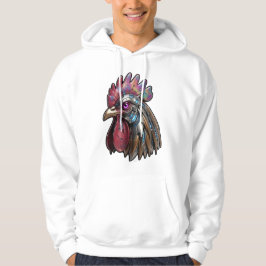Moletom Galo Ciberpunk Arte Mecânica Iridescente
