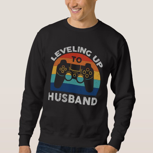 Moletom Gamer Engagement  Leveling Up To Husband Vintage (Frente)