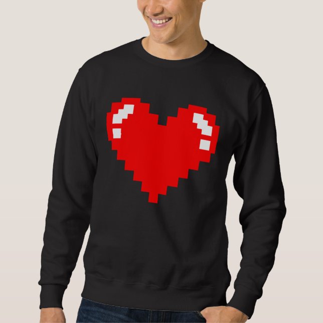 Moletom Gamer Pixel Heart Online Gaming Video Games Valent (Frente)