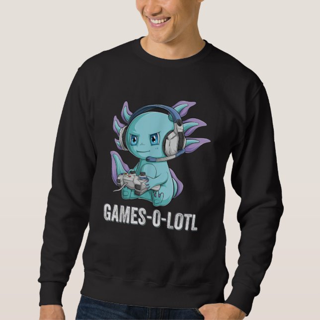 Moletom Gamesolotl Axolotl Video Gamer Kawaii Meninos anim (Frente)