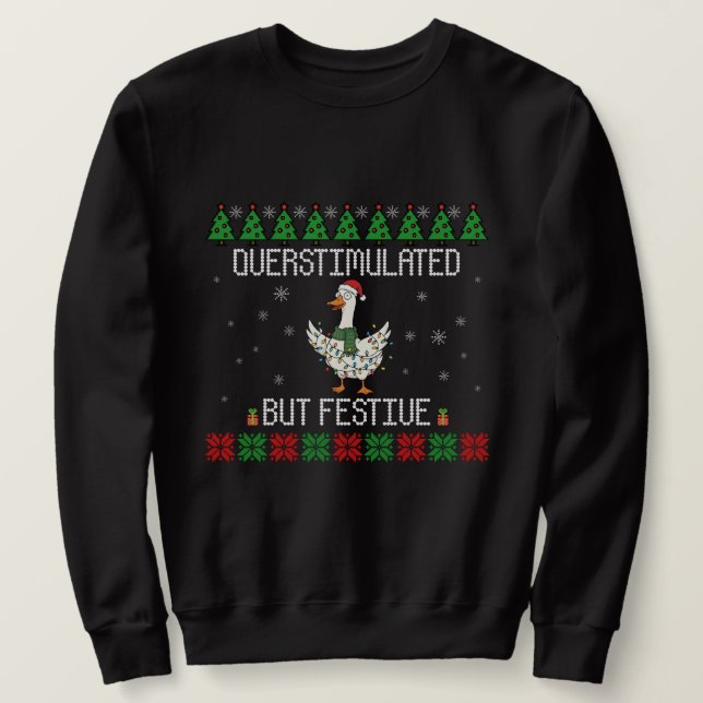 Moletom Ganso de Natal Supervisionado Mas Festivo  (Frente do Design)