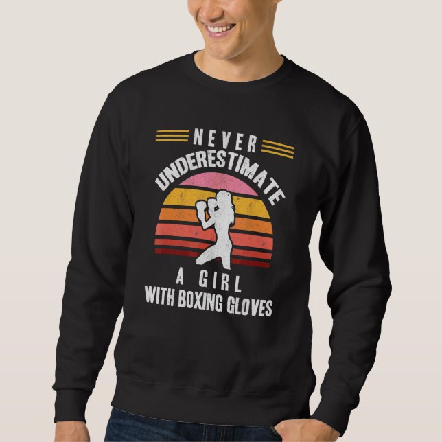 Moletom Garota Com Luvas De Boxe Mulheres Kickboxer Kickbo (Frente)