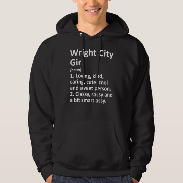 Moletom Garota de Wright City Mo Missouri Cidade Natal Eng (Frente)