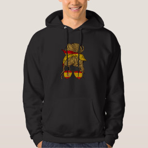 Moletom Garota Espanhola Óculos de Sol Mulher Bandeira Esp