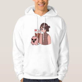 Moletom Garota Kawaii de Anime com Milkshake de Chocolate 