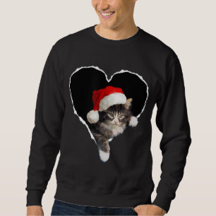 Moletom Gatinho Doce Natal Engraçado Gato Tarado Gato Senh