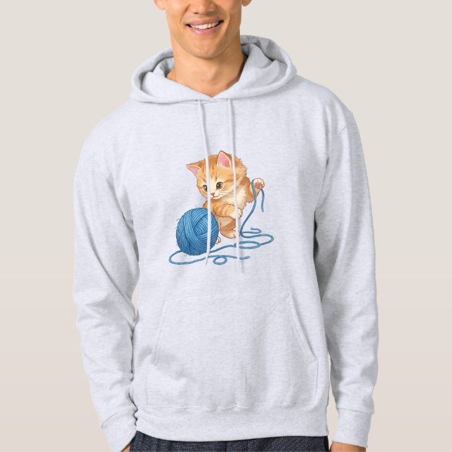 Moletom Gatinho Laranja Fofo "A Vida é Melhor com um Amigo (Frente)
