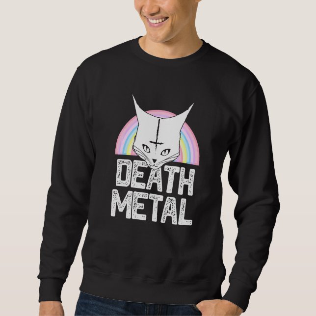 Moletom Gato Arco-Íris de Metal Mortal (Frente)