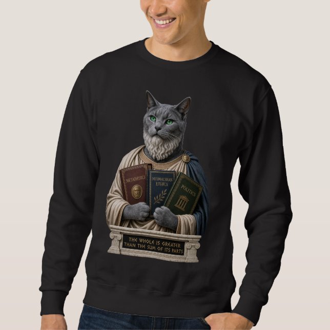 Moletom Gato Aristóteles Azul Russo (Frente)