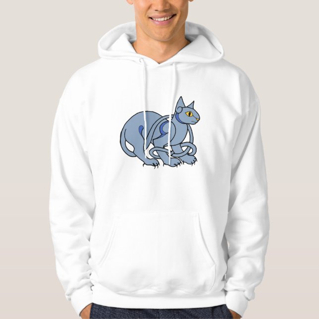 Moletom Gato azul do nó celta medieval da arte (Frente)