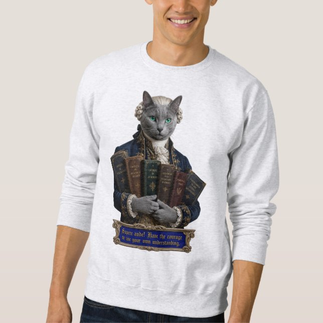Moletom Gato Azul Russo Immanuel Kant (Frente)