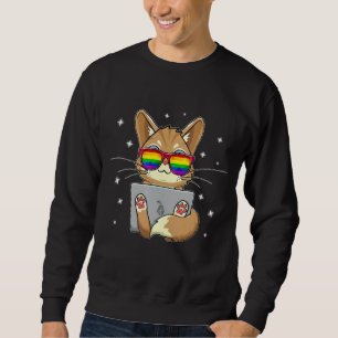 Moletom Gato Bonito Lgbt Gay Rainbow Pride Flag Boys Men G