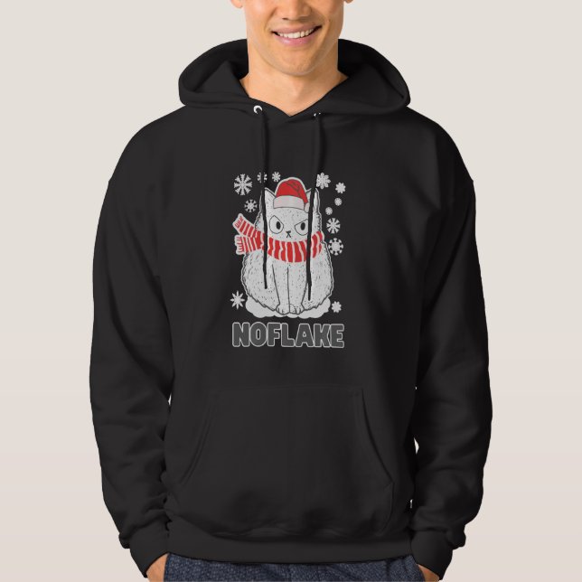 Moletom Gato Branco Bonito Natal Floco de Neve Cat Pajama (Frente)